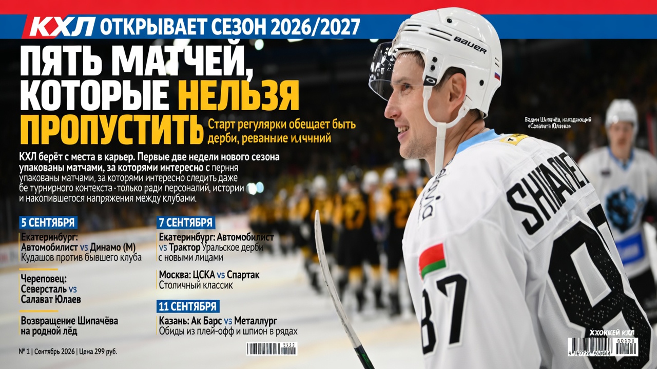 КХЛ открывает сезон 2026/2027. Пять матчей, которые нельзя пропустить