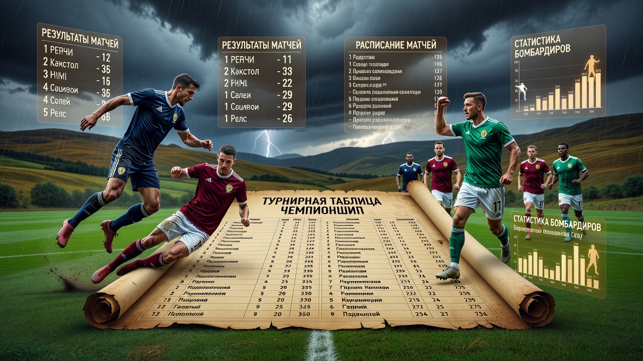 Полная картина сезона: турнирная таблица чемпионшипа, результаты матчей, расписание и статистика бомбардиров Шотландии